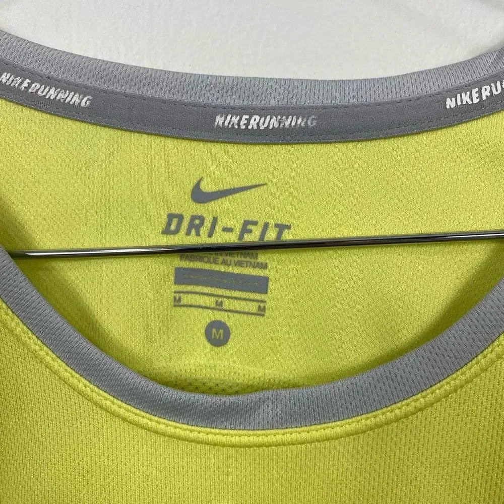 Nike Running Dri Fit Yellow Grey Long Sleeve Top